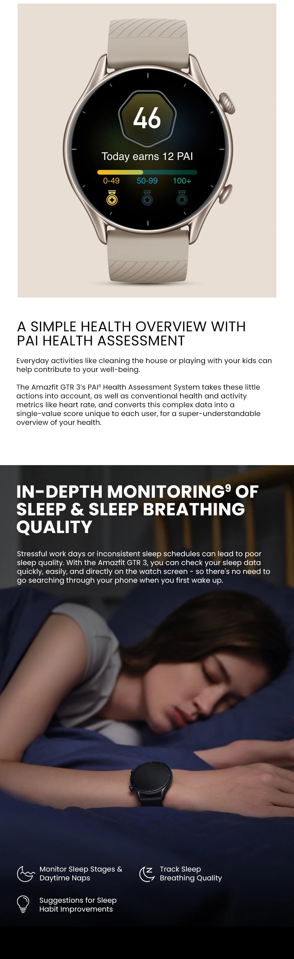 Global Version Amazfit GTR 3 GTR3 GTR-3 Smartwatch 46mm Zepp OS Alexa Built-in GPS Smart Watch  Over 150 Sports  Modes