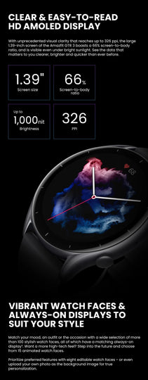 Global Version Amazfit GTR 3 GTR3 GTR-3 Smartwatch 46mm Zepp OS Alexa Built-in GPS Smart Watch  Over 150 Sports  Modes