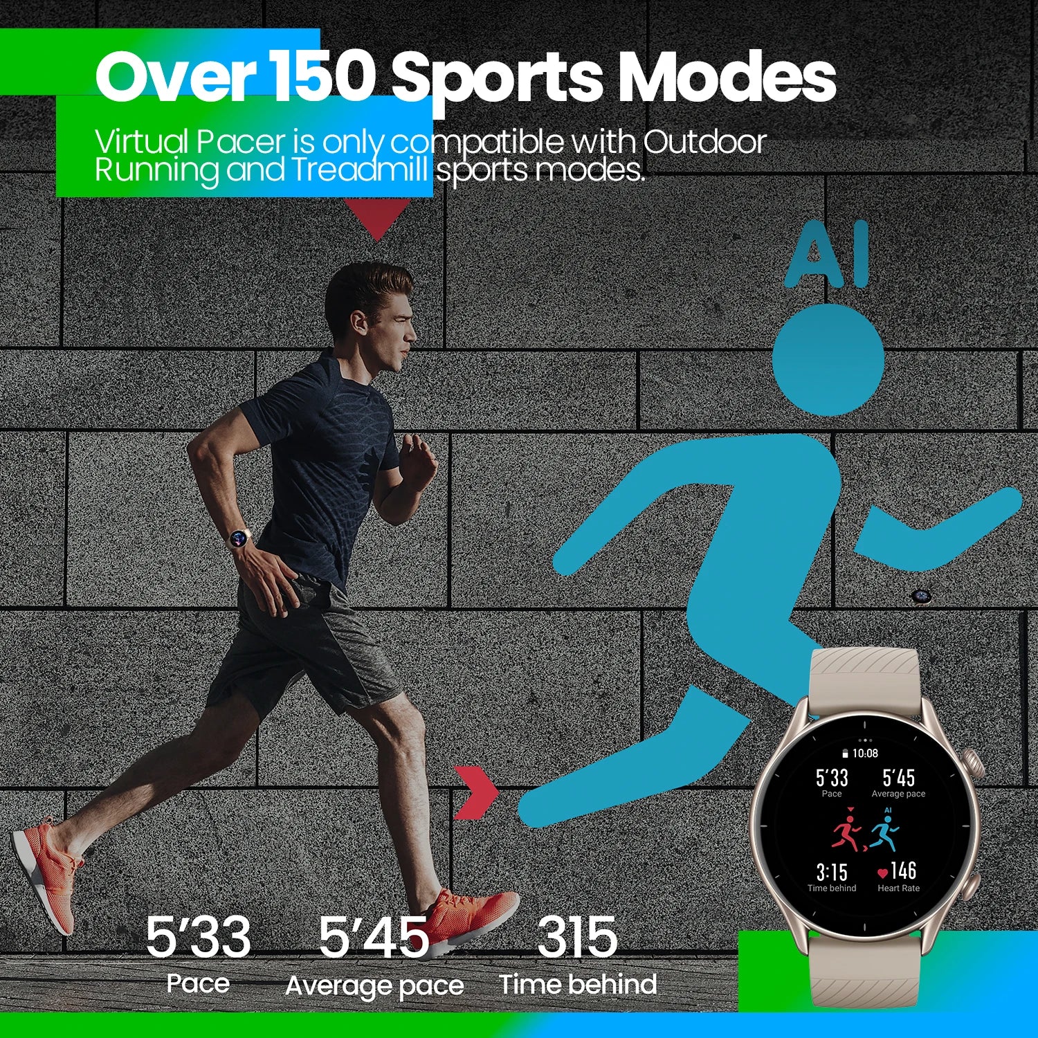 Global Version Amazfit GTR 3 GTR3 GTR-3 Smartwatch 46mm Zepp OS Alexa Built-in GPS Smart Watch  Over 150 Sports  Modes