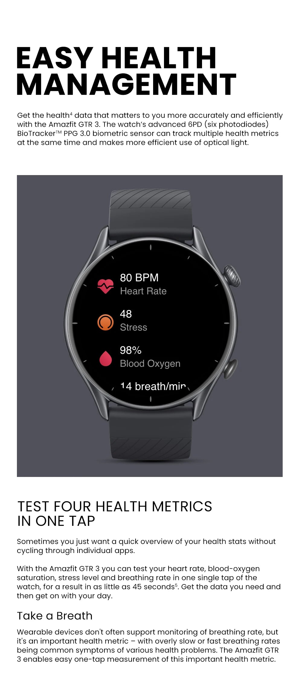 Global Version Amazfit GTR 3 GTR3 GTR-3 Smartwatch 46mm Zepp OS Alexa Built-in GPS Smart Watch  Over 150 Sports  Modes