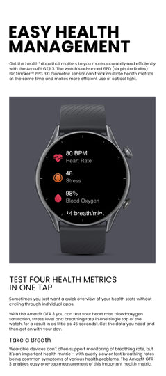 Global Version Amazfit GTR 3 GTR3 GTR-3 Smartwatch 46mm Zepp OS Alexa Built-in GPS Smart Watch  Over 150 Sports  Modes