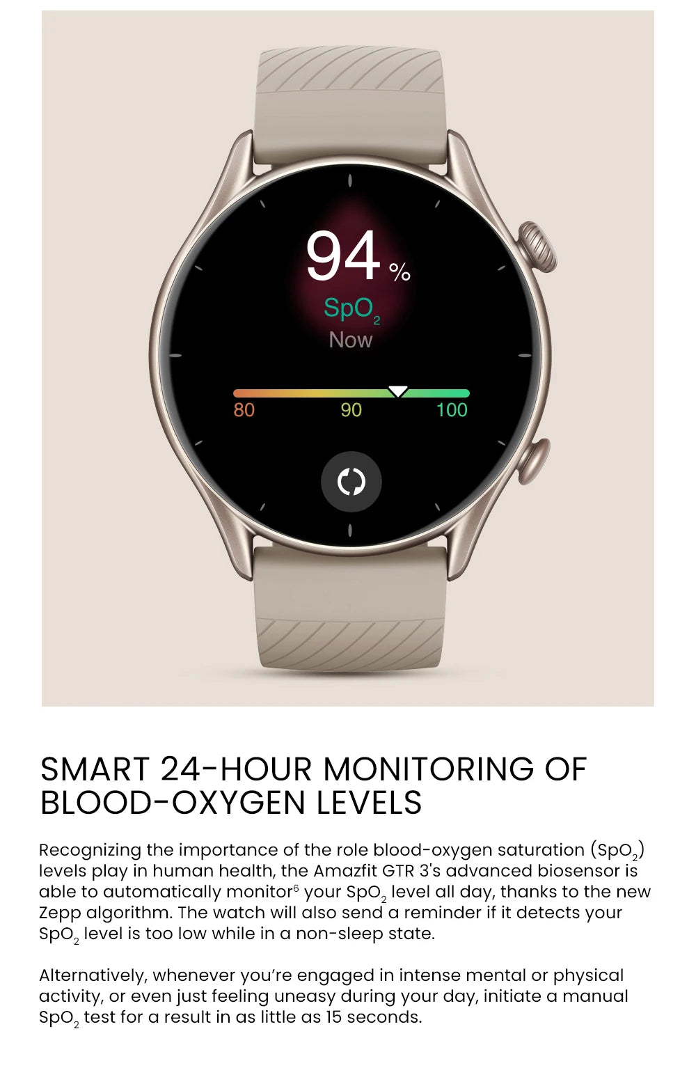 Global Version Amazfit GTR 3 GTR3 GTR-3 Smartwatch 46mm Zepp OS Alexa Built-in GPS Smart Watch  Over 150 Sports  Modes