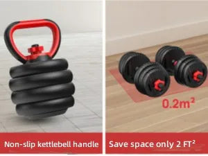AQAdjustable ,10/25/35/55/70/90lbs Free Weight with Connector,4 in1 Dumbbells Set Used as Barbell,Kettlebells,Push