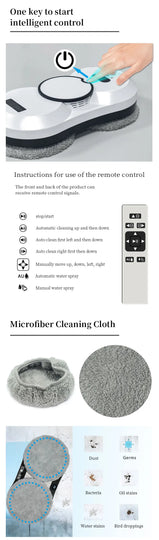 Window Cleaning Robot Large Suction Spray Electric Window Cleaning Robot anti-fall Remote Control Vacuum Cleaner