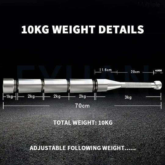 Weighted Steel Indian Club Adjustable Fitness Clubbell Arm Strength Wrist Hand Grip Exerciser Dumbbells Stick Home Gym Equipment