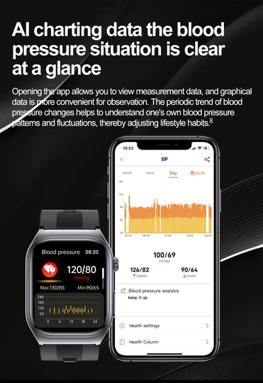 S15 Smart Watch Air Pump Airbag Accurate Blood Pressure Measurement ECG Health Monitoring 2.06inch Amoled Screen Smartwatch
