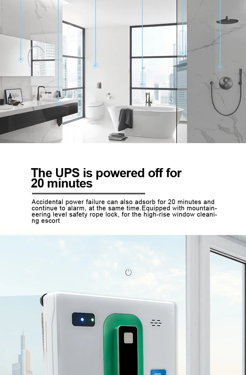 Window Robot Cleaner Electric Robotic Washing Glass Auto Water Spray Voice Prompt APP / Remote Control Professional Washer