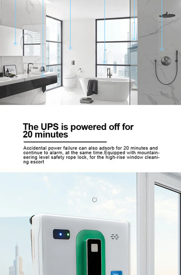 Window Robot Cleaner Electric Robotic Washing Glass Auto Water Spray Voice Prompt APP / Remote Control Professional Washer