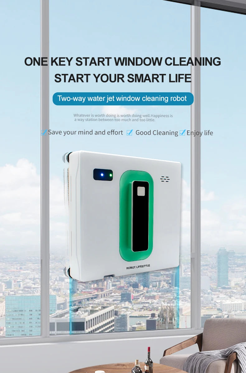 Window Robot Cleaner Electric Robotic Washing Glass Auto Water Spray Voice Prompt APP / Remote Control Professional Washer