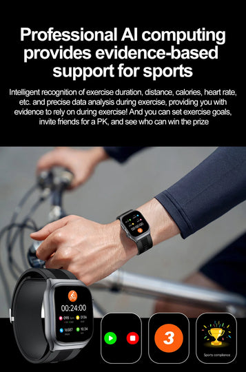 S15 Smart Watch Air Pump Airbag Accurate Blood Pressure Measurement ECG Health Monitoring 2.06inch Amoled Screen Smartwatch