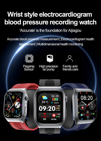 S15 Smart Watch Air Pump Airbag Accurate Blood Pressure Measurement ECG Health Monitoring 2.06inch Amoled Screen Smartwatch