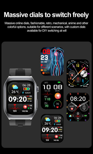 S15 Smart Watch Air Pump Airbag Accurate Blood Pressure Measurement ECG Health Monitoring 2.06inch Amoled Screen Smartwatch