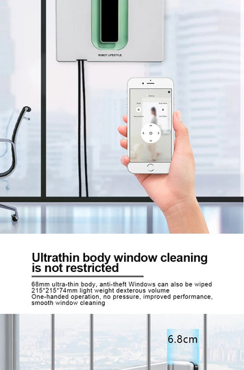 Window Robot Cleaner Electric Robotic Washing Glass Auto Water Spray Voice Prompt APP / Remote Control Professional Washer