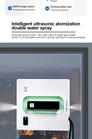 Window Robot Cleaner Electric Robotic Washing Glass Auto Water Spray Voice Prompt APP / Remote Control Professional Washer