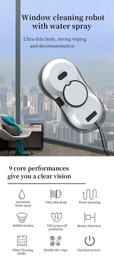 Window Cleaning Robot Large Suction Spray Electric Window Cleaning Robot anti-fall Remote Control Vacuum Cleaner