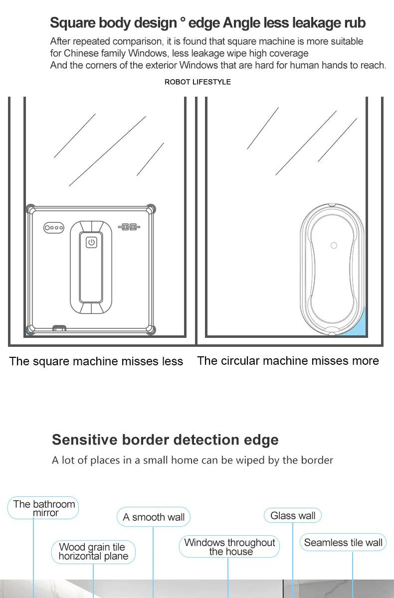 Window Robot Cleaner Electric Robotic Washing Glass Auto Water Spray Voice Prompt APP / Remote Control Professional Washer