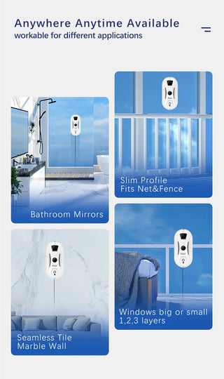 Thin Robot Vacuum Cleaner Window Cleaning Robot Window Cleaner Electric Glass Remote Control for Home