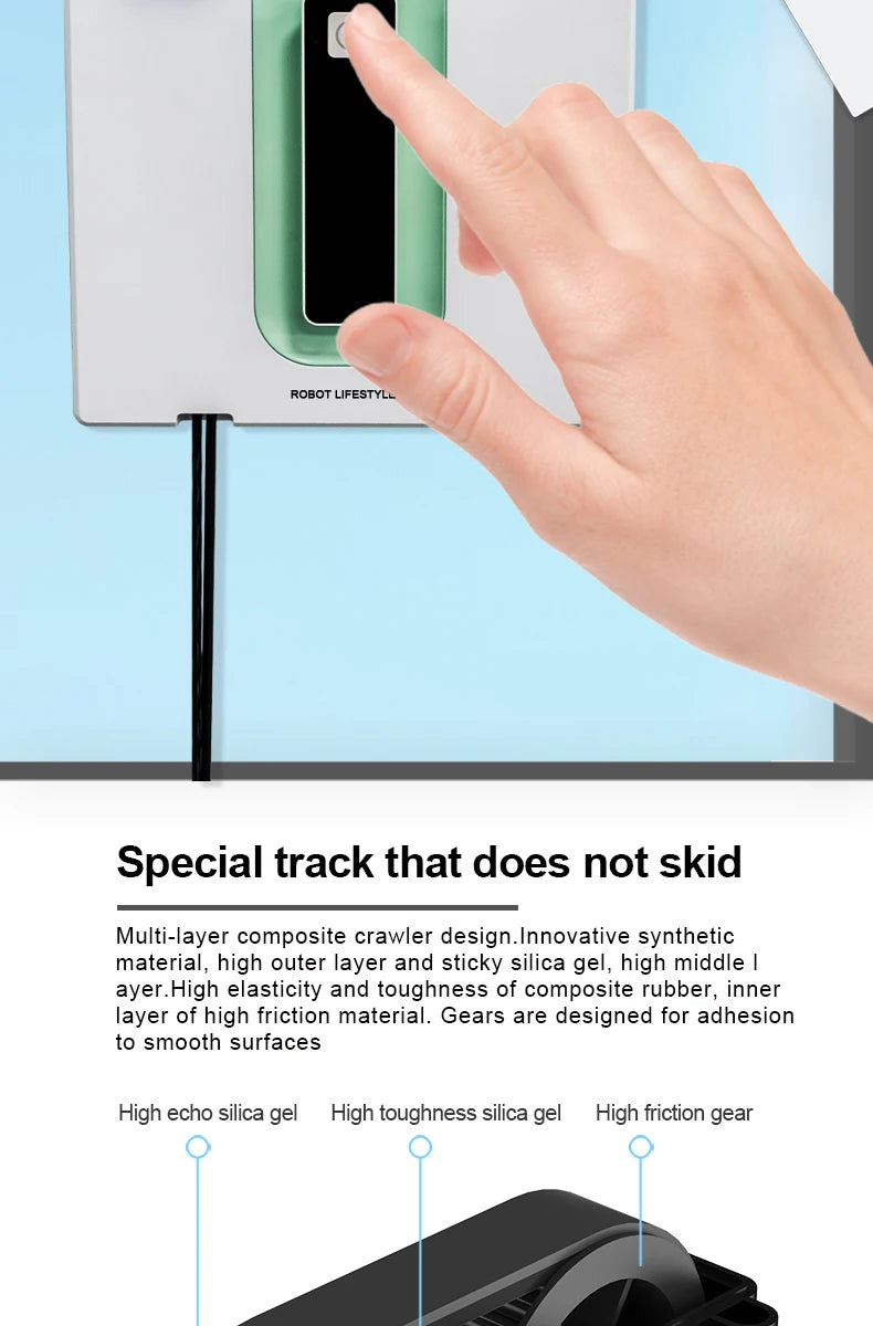 Window Robot Cleaner Electric Robotic Washing Glass Auto Water Spray Voice Prompt APP / Remote Control Professional Washer