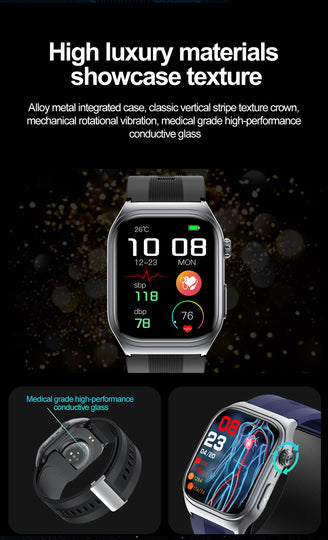 S15 Smart Watch Air Pump Airbag Accurate Blood Pressure Measurement ECG Health Monitoring 2.06inch Amoled Screen Smartwatch
