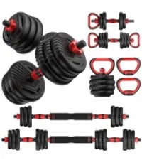 AQAdjustable ,10/25/35/55/70/90lbs Free Weight with Connector,4 in1 Dumbbells Set Used as Barbell,Kettlebells,Push