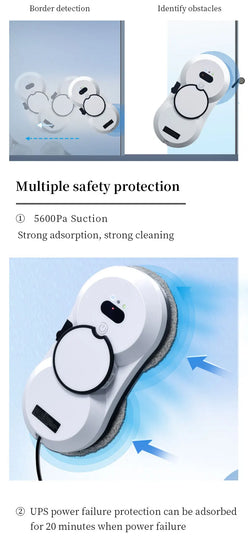 Window Cleaning Robot Large Suction Spray Electric Window Cleaning Robot anti-fall Remote Control Vacuum Cleaner
